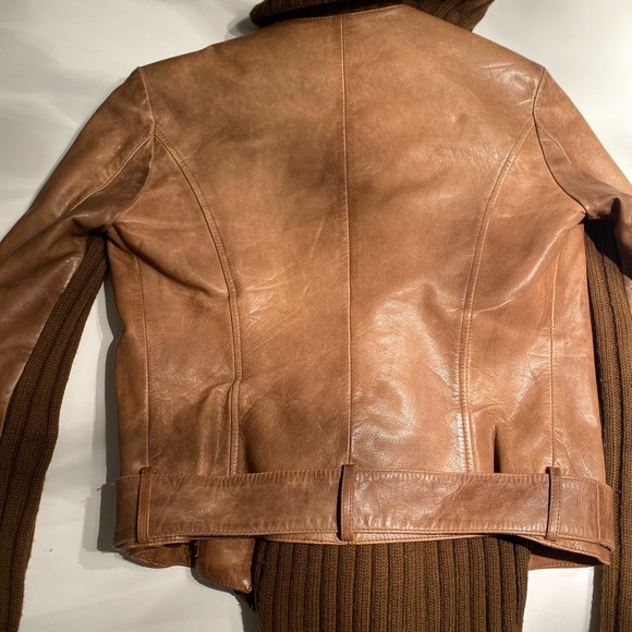 Rudsak tobacco leather jacket, fit small, really good condition. - Picture 4 of 8